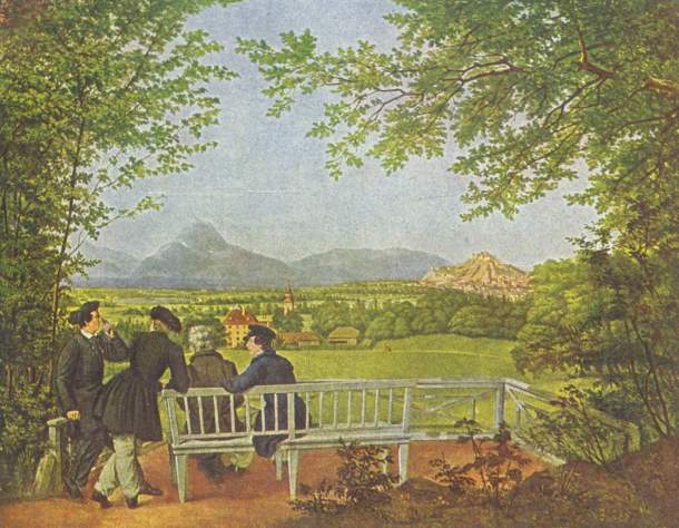 Julius Schoppe, Veduta di Salisburgo, 1817